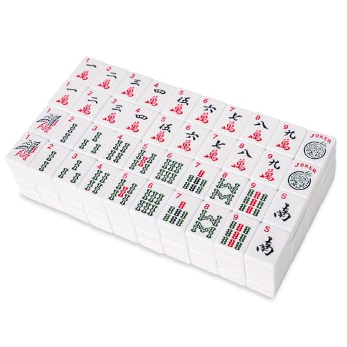 1.2" American Mahjong Tiles, 166 Tiles with White Color (Tiles Only, No Dice and Other Accessories) - color: White
