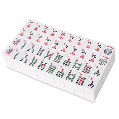 1.2" American Mahjong Tiles, 166 Tiles with White Color (Tiles Only, No Dice and Other Accessories) - color: White