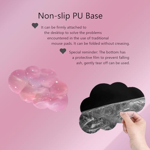 Cloud Mouse Pad Keyboard Wrist Rest 4PCS Galaxy Space Extended Large Desk Mat Pad Set Memory Foam Non-Slip Ergonomic Gaming Mouse Pad Wrist Support for Computer Laptop Home Office Cute Pink Stars - color: 4pcs Pink Galaxy