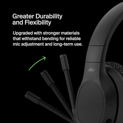 Belkin SoundForm Adapt Wireless Headset, Boom Mic, 45H Battery | Over-ear headphones, foldable design, USB-C and 3.5mm wired option, work calls, gaming, travel, office