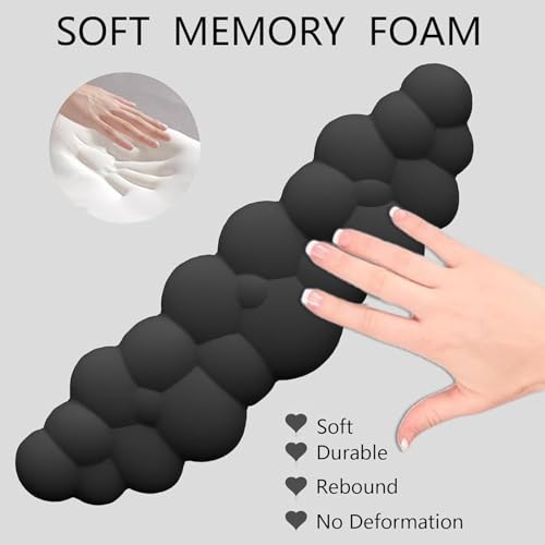 Cloud Mouse Pad Keyboard Wrist Rest 4PCS Extended Large Galaxy Desk Mat Pad Set Memory Foam Non-Slip Cute Ergonomic Gaming Mouse Pad Wrist Support for Computer Laptop Home Office Black - color: 4pcs Black Galaxy
