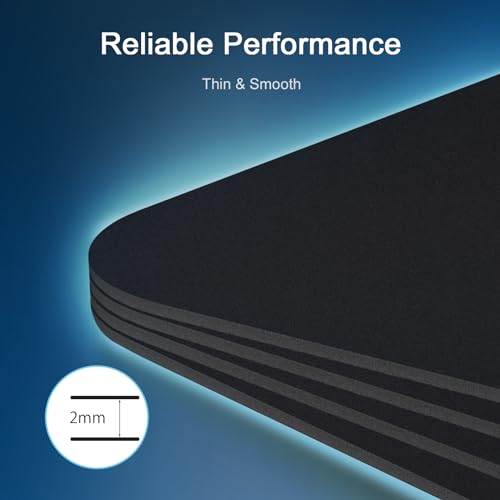 Senetem 4-Pack Mouse Pad, Ultra-Smooth Gaming Mousepad, Non-Slip Rubber Base, Washable Surface Fits Wired & Wireless Mouse – Perfect for Desk, Laptop, PC & Office, Small Portable, 11x8.6 in, Black - size: 11L x 8.6W inches