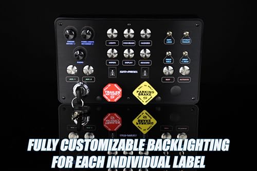 Sim-Panel Classic 2 Button Box for ATS/ETS2 (American Truck Simulator/Euro Truck Simulator) (Premium Black Brush Aluminum Finish) - style: Premium Black Brush Aluminum Finish