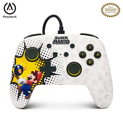 PowerA Enhanced Wired Controller for Nintendo Switch - Bob-omb Blast, Gamepad, game controller, wired controller, officially licensed - color: Bob-omb Blast