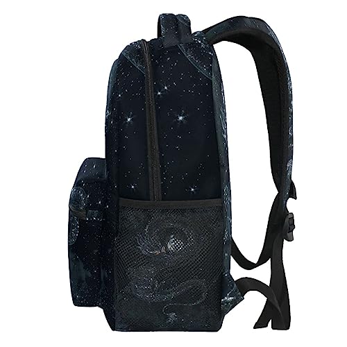 Magic Dark Dragon Galaxy Space Black Backpack Bookbag Daypack Travel School Bag - color: Black