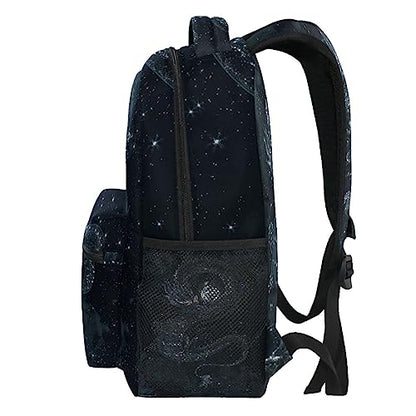 Magic Dark Dragon Galaxy Space Black Backpack Bookbag Daypack Travel School Bag - color: Black