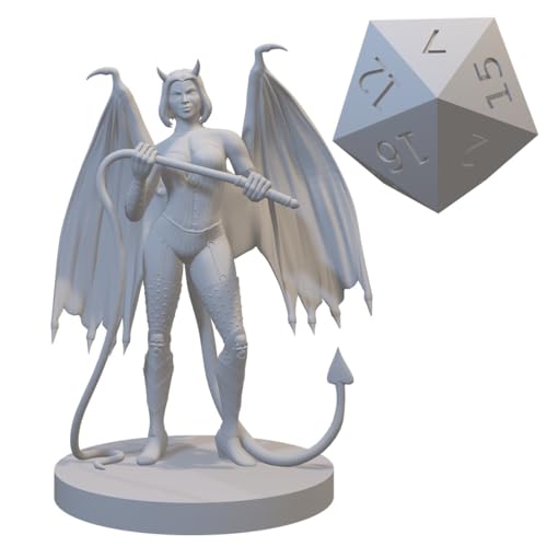 Succubus and Incubus Miniatures for DND Pathfinder RPG Unpainted Resin 28mm-32mm 3D Printed (Succubus Dominatrix)