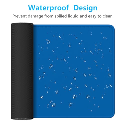 Dapesuom Large Mouse Pad, Extended Gaming Mouse Mat with Stitched Edges, Full Size Desk Mats with Non-Slip Base, Computer Big Desktop Keyboard Pad for Laptop, Office, 23.6 x 11.8 in, Dark Blue - color: Dark Blue, size: 23.6L x 11.8W inches