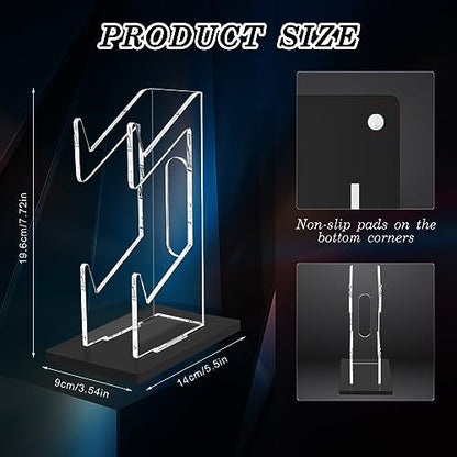FYY 2 Tiers Game Controller Holder & Headphone Stand, Acrylic Black | Universal Dual Controller Stand for Desk, Compatible with Nintendo Switch, Xbox, PS5, PS4 - color: 2-Tier-Black