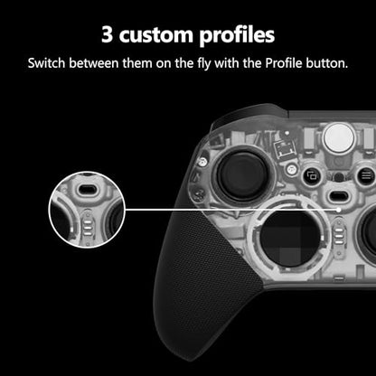 Xbox Wireless Gaming Controller | Elite Series 2 Core | Translucent Black | Console, PC, and Cloud Devices | Adjustable Thumbsticks | Trigger Locks - color: Translucent Black