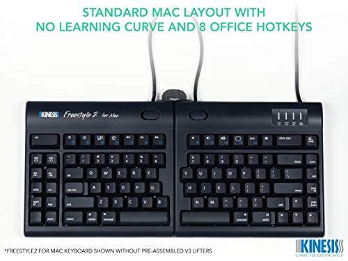 KINESIS Freestyle2 Ergonomic Keyboard w/ VIP3 Lifters for Mac (9" Separation) - style: Mac Layout