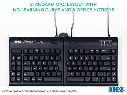 KINESIS Freestyle2 Ergonomic Keyboard w/ VIP3 Lifters for Mac (9" Separation) - style: Mac Layout