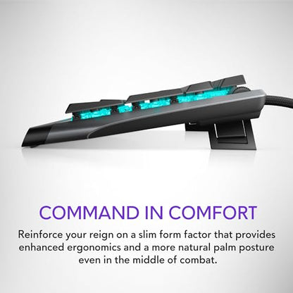 Alienware Low-Profile RGB Gaming Keyboard AW510K, AlienFx Per Key RGB LED Color Backlighting, Media CONTROLS & USB Passthrough, Cherry MX Low Profile Red Switches | USB, Numeric Keypad, Adjustable Height, Media Hot Keys, Dark Side of the Moon, Gaming Read