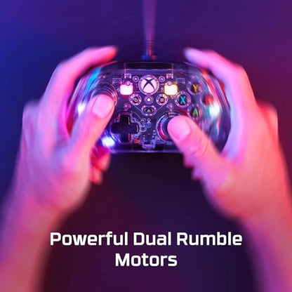 HyperX Clutch Gladiate RGB – Wired Controller, Officially Licensed by Xbox, Programmable RGB Lighting, Dual Trigger Locks, Programmable Buttons, Dual Rumble Motors, Clear - color: RGB