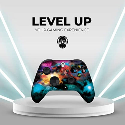 DreamController Galaxy Custom X-box Controller Wireless compatible with X-box One/X-box Series X/S Proudly Customized in USA with Permanent HYDRO-DIP Printing (NOT JUST A SKIN) - color: Galaxy, size: Non-Modded - Front Print Only