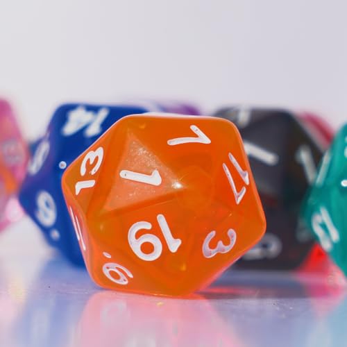 10PC D20 Polyhedral Dice Set 22mm for DND RPG MTG Table Games (Transparent Dice) - color: Transparent Dice