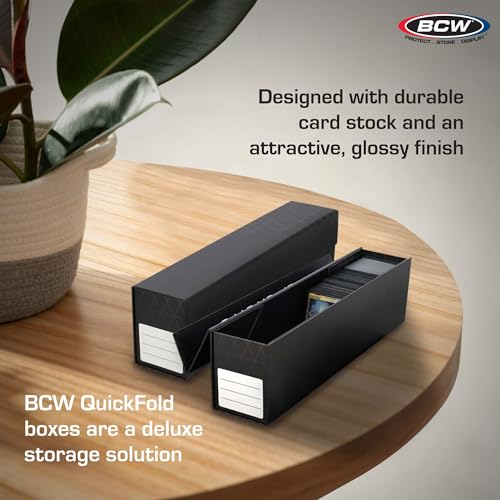 BCW QuickFold Card Storage Box for Sleeved Cards – 3 Pack – Not for Toploaders – Magnetic Closure – Holds 500-1200 Sleeved or Unsleeved Cards – MTG Card Storage