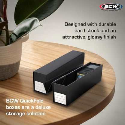 BCW QuickFold Card Storage Box for Sleeved Cards – 3 Pack – Not for Toploaders – Magnetic Closure – Holds 500-1200 Sleeved or Unsleeved Cards – MTG Card Storage