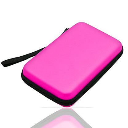 ADVcer 3DS Case, EVA Waterproof Hard Shield Protective Carrying Case with Detachable Hand Wrist Strap Compatible with Nintendo 3DS, 3DS XL, New 3DS, DSi, DSi XL, DS, DS Lite (Fuchsia) - color: Fuchsia