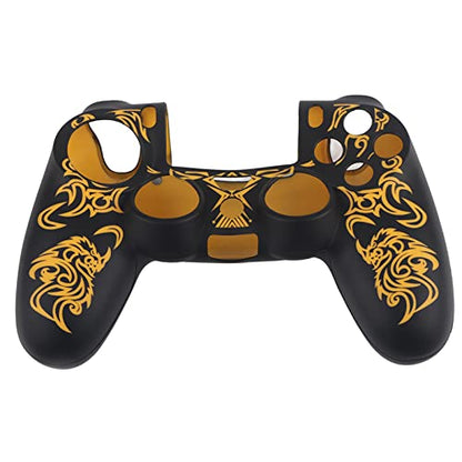 Silicone Controller Skin for Silicone Protective Cover Anti-Slip Gaming Controller Case Replacement for Gamepad Controller Skin Cover (Black and Yellow)