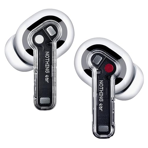 Nothing Ear Wireless Earbuds Bluetooth, 45dB Hybrid Smart ANC Earbuds, 11mm Deep Bass Boost, Hi-Res Audio with LDAC & LHDC 5.0, 6 Mics Call, 40.5H Playtime with Fast Charging Case, ChatGPT Supported - color: White