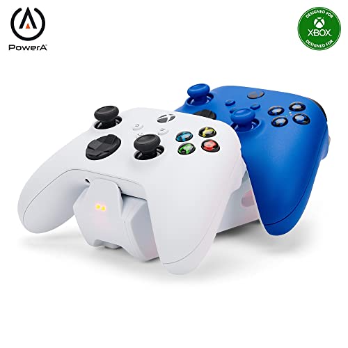 PowerA Duo Charging Station for Xbox Series X|S - White, Wireless Controller Charging, Rechargeable Battery - style: Duo Charge White