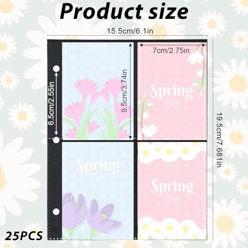 25 Pack 200 Pockets Card Sheets for Binder, PVC Binder Card Sleeves Black Background Trading Card Binder Sleeves Baseball Cards Protectors for Game Cards Photocard