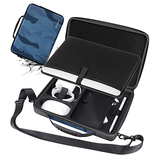 Smatree Hard Carrying Bag for 14.2inch Apple MacBook Pro M5 2025/2024 M4 | for 13 inch APPLE MacBook Air M4 2025/2024,iPad Pro M5 2025/iPad Air M3 2025/iPadPro M4 2024,Navy Blue - color: Navy Blue