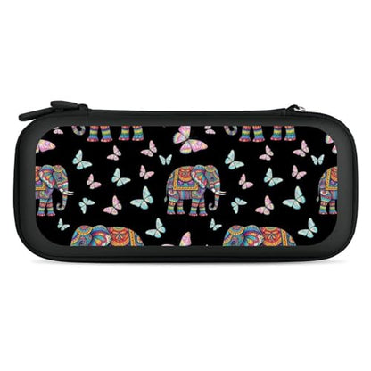 PPIKTC Portable Hard Shell Case Compatible with Nintendo Switch, Shockproof Game Console Holder Bag with Carrying Straps, Elephant Butterfly - color: Design (328)