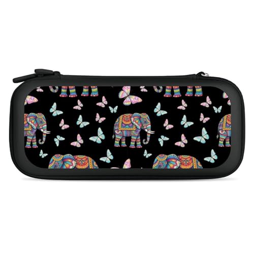 PPIKTC Portable Hard Shell Case Compatible with Nintendo Switch, Shockproof Game Console Holder Bag with Carrying Straps, Elephant Butterfly - color: Design (328)