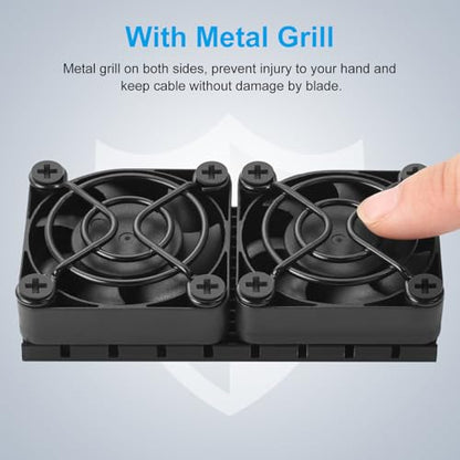 ELUTENG Computer Fan USB 40mm Dual Row 2 in 1 USB PC Fans with 3 Adjustable Speeds 6500RPM Electronics USB Cooling Fan with Black Metal Grid for Laptop TV Box Xbox AV Cabinet PS5 Router Projector - size: 40mm