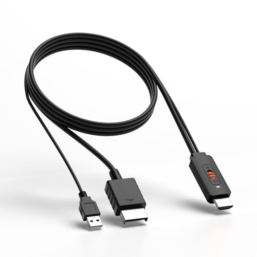 PS2 to HDMI Adapter HD-Link Cable Support ON/Off Switch, Converter PS3 Video Signal to HDMI Signal with True Ypbpr HD Signal Output (100% Improve Video Quality for PS2 and PS3) - style: PS3 HDMI Converter