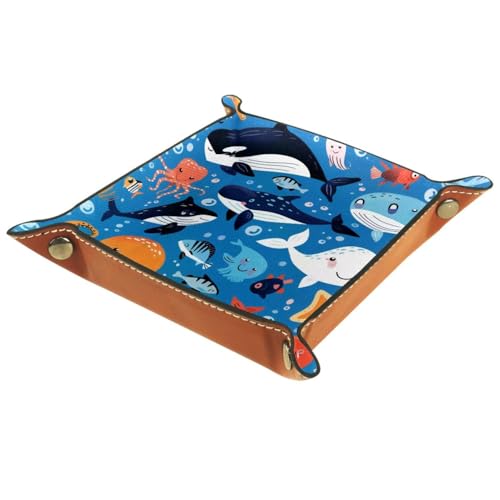 Whales Jellyfish Octopus Shark Dice Tray Dice Rolling Tray Folding Dice Holder for Dice Games, Like RPG, DND and Other Table Games - color: Multi 16