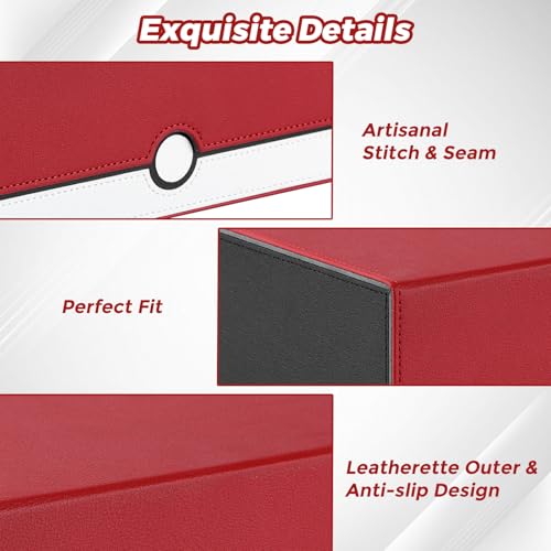 tombert White & Red Trading Card CaseHolds 3200+ Cards, Includes 16 Dividers& 4 Customizable Inserts, SecureMagnetic Closure for MTG, YuGiOh,Sports & More (4 Rows) - size: 3200+
