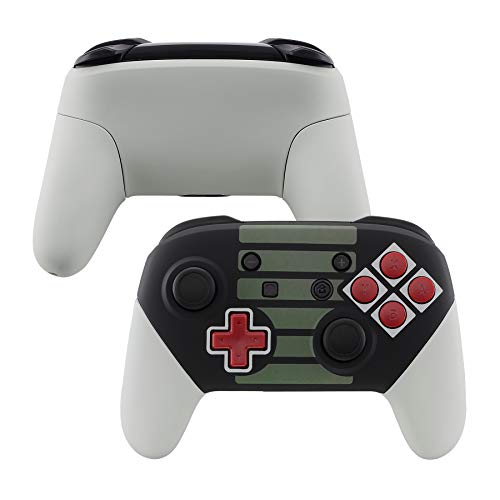 eXtremeRate Classics NES Style Soft Touch Faceplate Backplate Handles for Nintendo Switch Pro Controller, DIY Housing Shell Grip and Buttons for Nintendo Switch Pro - Controller NOT Included - color: Classic NES Style