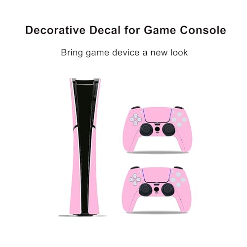 Skin Sticker Compatible with PS5 Slim Digital Console Controller (Pink) | Protective Decal Cover, Game Device Vinyl - color: Pink