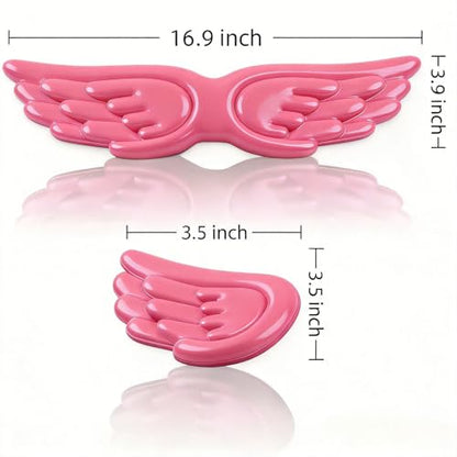 Angel Wing Wrist Rest Ergonomic Memory Foam Wrist Rest for Computer Keyboard Mouse Set with Cup Mat, Cute Gaming Keyboard Cushion Hand Support PU Leather Surface Anti-Slip Waterproof (Rose Red) - color: Rose Red