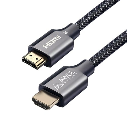 AWOL VISION HDMI 2.1 Cable 6.56ft,8K Certified, 48Gbps Ultra High Speed HDMI Cable 8K@60Hz, 4K@120Hz, 2K@144Hz, Compatible with PS5/Xbox/TV/PC/Projector