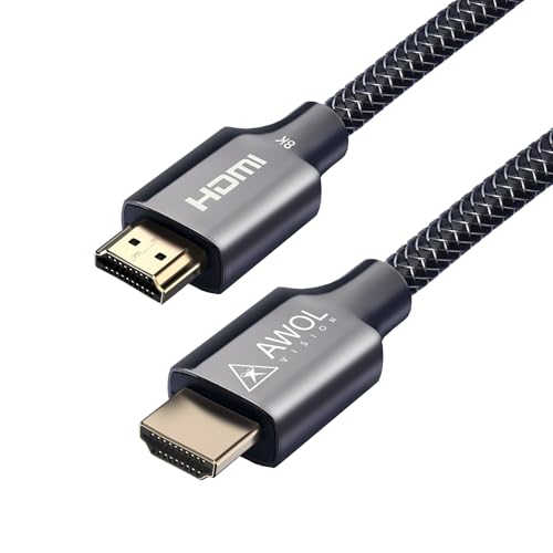 AWOL VISION HDMI 2.1 Cable 6.56ft,8K Certified, 48Gbps Ultra High Speed HDMI Cable 8K@60Hz, 4K@120Hz, 2K@144Hz, Compatible with PS5/Xbox/TV/PC/Projector