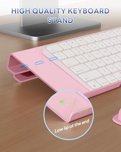 Laborio Computer Keyboard Stand for Desktop, 2-Level Height Adjustment Keyboard Wrist Rest, Non-Slip Key Board Riser Pad for Office, Gaming, and Home Desks(Pink) - color: Pink