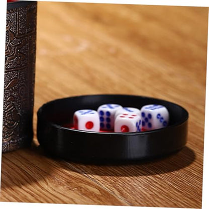 5pcs Dice Cup Base Plate Plush Leather Lid Dice Transport Cup Lid Storage Case for Ktv Game