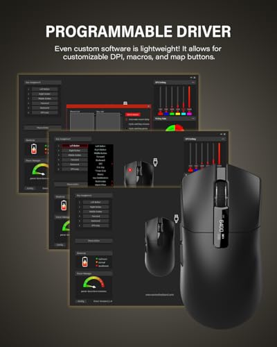 G59 Wireless Gaming Mouse, PAW3950 Sensor, 30,000 DPI, 8000Hz Polling Rate, Programmable Buttons, RGB 68g Tri-Mode Lightweight Esports Mouse for PC/Laptop/Mac