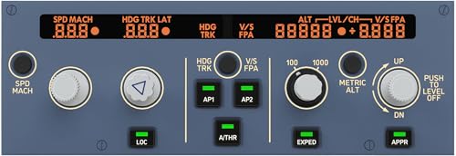 SYDYSOSO Cockpit Simulator 320 Series FCU-C, 1:1 Scale Flight Simulator Training-Inspired Control Panel, Metal Construction, USB Plug & Play, PC Compatible