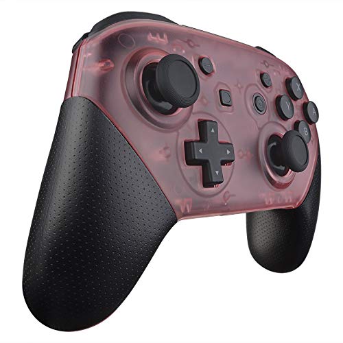 eXtremeRate Cherry Pink Faceplate and Backplate for Nintendo Switch Pro Controller, DIY Replacement Shell Housing Case for Nintendo Switch Pro - Controller NOT Included - color: Clear Cherry Pink