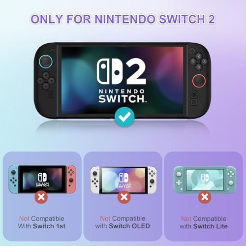 BOVKE Carrying Case for New 2025 Nintendo Switch 2, Switch 2 Protective Hard Travel Bag Holder with Extra Space for Joy-Con, Cables, Games Cartridges and Accessories, Fancy Purple Blue - color: Fancy Purple Blue