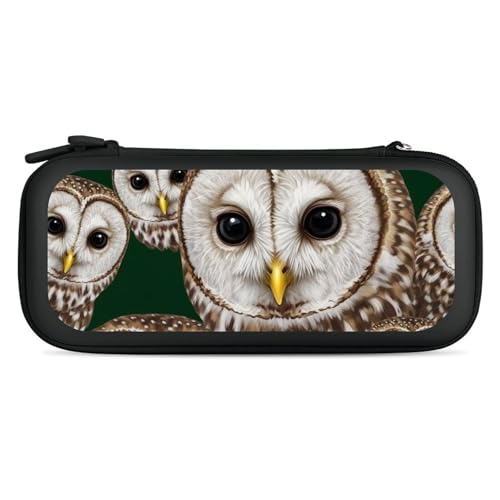 PPIKTC Travel Protective Pouch for Switch, Portable Carrying Case with 15 Game Cartridges, Cute White Owl Bag - color: Design (208)