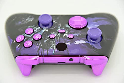 Hand Airbrushed Fade Custom Controller Compatible with Series X/S & One (Series X/S Purple Knight W/Purple Chrome Inserts) - color: Series X/S Purple Knight W/Inserts
