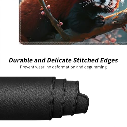 Red Panda for MTG & TCG Playmat Mouse Pad,BFDHGQZC 24" x 14" Game Mat for MTG/RPG/CCG Trading Card Game Playmats Table Mat Perfect for Card Games Video Games Computer Office - color: Red Panda