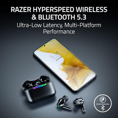 Razer Hammerhead V3 X Wireless Multi‐Platform Gaming Earbuds, Black | 2.4 GHz & Bluetooth 5.3, 35 Hr Battery, THX Spatial Audio, for Smartphones, PC, Laptop, Tablet, PS5, Steam Deck - style: PC