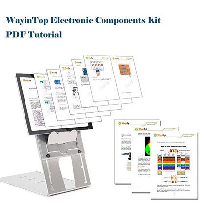 Electronics Component Fun Kit w/E-Book, Upgraded Electronic Starter Kit with Breadboard, Jumper Wires, PCB Soldering Kit, LEDs & Resistor Kit for Arduino, Raspberry Pi, ESP32, ESP8266